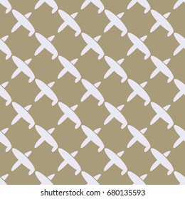 Seamless pattern of aircraft planes in the sky. Can be used for wallpaper, fabrics, packaging.