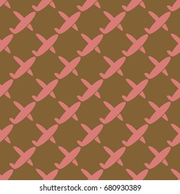 Seamless pattern of aircraft planes in the sky. Can be used for wallpaper, fabrics, packaging.