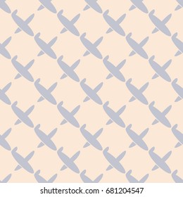 Seamless pattern of aircraft planes in the sky. Can be used for wallpaper, fabrics, packaging.