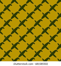 Seamless pattern of aircraft planes in the sky. Can be used for wallpaper, fabrics, packaging.