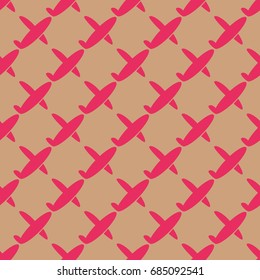 Seamless pattern of aircraft planes in the sky. Can be used for wallpaper, fabrics, packaging.