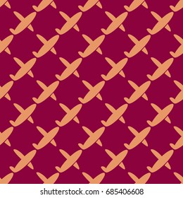 Seamless pattern of aircraft planes in the sky. Can be used for wallpaper, fabrics, packaging.