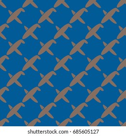 Seamless pattern of aircraft planes in the sky. Can be used for wallpaper, fabrics, packaging.