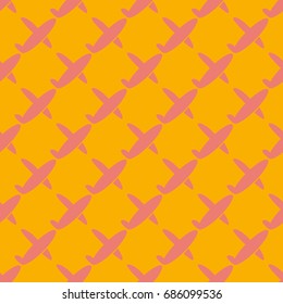 Seamless pattern of aircraft planes in the sky. Can be used for wallpaper, fabrics, packaging.