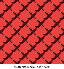 Seamless pattern of aircraft planes in the sky. Can be used for wallpaper, fabrics, packaging.
