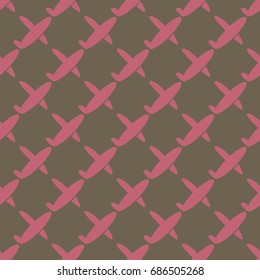 Seamless pattern of aircraft planes in the sky. Can be used for wallpaper, fabrics, packaging.
