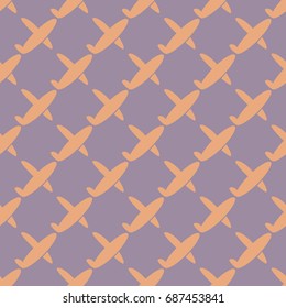 Seamless pattern of aircraft planes in the sky. Can be used for wallpaper, fabrics, packaging.