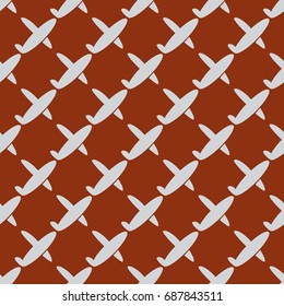 Seamless pattern of aircraft planes in the sky. Can be used for wallpaper, fabrics, packaging.