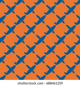 Seamless pattern of aircraft planes in the sky. Can be used for wallpaper, fabrics, packaging.