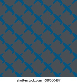 Seamless pattern of aircraft planes in the sky. Can be used for wallpaper, fabrics, packaging.