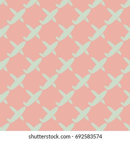 Seamless pattern of aircraft planes in the sky. Can be used for wallpaper, fabrics, packaging.