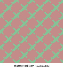 Seamless pattern of aircraft planes in the sky. Can be used for wallpaper, fabrics, packaging.