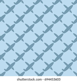 Seamless pattern of aircraft planes in the sky. Can be used for wallpaper, fabrics, packaging.