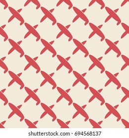 Seamless pattern of aircraft planes in the sky. Can be used for wallpaper, fabrics, packaging.