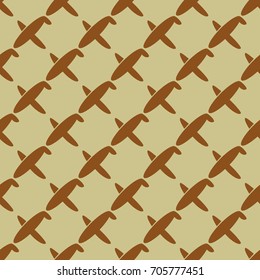 Seamless pattern of aircraft planes in the sky. Can be used for wallpaper, fabrics, packaging.