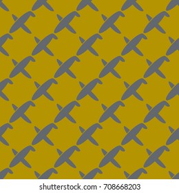 Seamless pattern of aircraft planes in the sky. Can be used for wallpaper, fabrics, packaging.