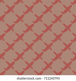 Seamless pattern of aircraft planes in the sky. Can be used for wallpaper, fabrics, packaging.