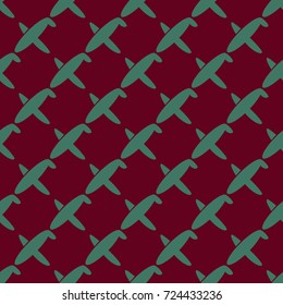 Seamless pattern of aircraft planes in the sky. Can be used for wallpaper, fabrics, packaging.