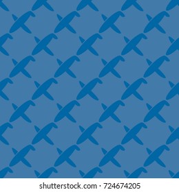Seamless pattern of aircraft planes in the sky. Can be used for wallpaper, fabrics, packaging.