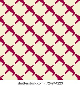 Seamless pattern of aircraft planes in the sky. Can be used for wallpaper, fabrics, packaging.