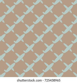 Seamless pattern of aircraft planes in the sky. Can be used for wallpaper, fabrics, packaging.