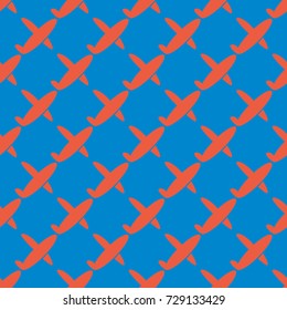 Seamless pattern of aircraft planes in the sky. Can be used for wallpaper, fabrics, packaging.