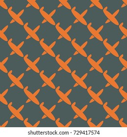 Seamless pattern of aircraft planes in the sky. Can be used for wallpaper, fabrics, packaging.