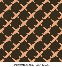 Seamless pattern of aircraft planes in the sky. Can be used for wallpaper, fabrics, packaging.