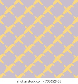 Seamless pattern of aircraft planes in the sky. Can be used for wallpaper, fabrics, packaging.