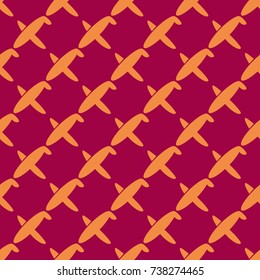 Seamless pattern of aircraft planes in the sky. Can be used for wallpaper, fabrics, packaging.