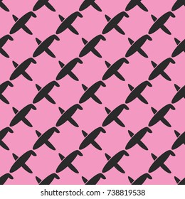 Seamless pattern of aircraft planes in the sky. Can be used for wallpaper, fabrics, packaging.