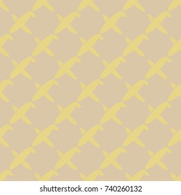 Seamless pattern of aircraft planes in the sky. Can be used for wallpaper, fabrics, packaging.