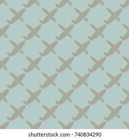 Seamless pattern of aircraft planes in the sky. Can be used for wallpaper, fabrics, packaging.