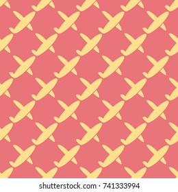 Seamless pattern of aircraft planes in the sky. Can be used for wallpaper, fabrics, packaging.