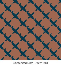 Seamless pattern of aircraft planes in the sky. Can be used for wallpaper, fabrics, packaging.