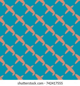 Seamless pattern of aircraft planes in the sky. Can be used for wallpaper, fabrics, packaging.