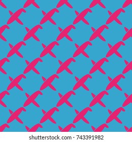 Seamless pattern of aircraft planes in the sky. Can be used for wallpaper, fabrics, packaging.