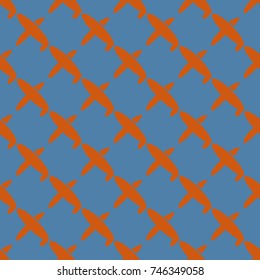 Seamless pattern of aircraft planes in the sky. Can be used for wallpaper, fabrics, packaging.