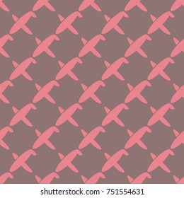Seamless pattern of aircraft planes in the sky. Can be used for wallpaper, fabrics, packaging.