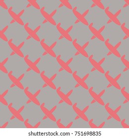 Seamless pattern of aircraft planes in the sky. Can be used for wallpaper, fabrics, packaging.