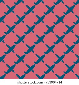 Seamless pattern of aircraft planes in the sky. Can be used for wallpaper, fabrics, packaging.