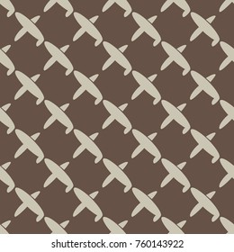 Seamless pattern of aircraft planes in the sky. Can be used for wallpaper, fabrics, packaging.