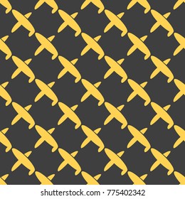 Seamless pattern of aircraft planes in the sky. Can be used for wallpaper, fabrics, packaging.