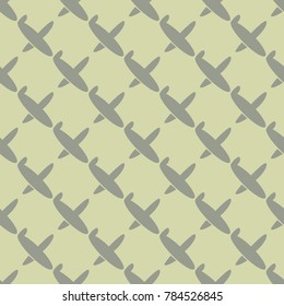Seamless pattern of aircraft planes in the sky. Can be used for wallpaper, fabrics, packaging.