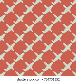 Seamless pattern of aircraft planes in the sky. Can be used for wallpaper, fabrics, packaging.