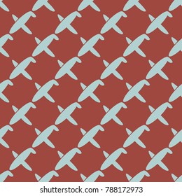 Seamless pattern of aircraft planes in the sky. Can be used for wallpaper, fabrics, packaging.