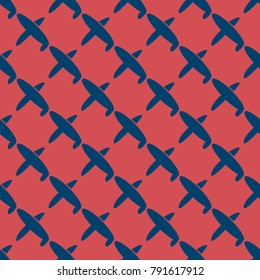 Seamless pattern of aircraft planes in the sky. Can be used for wallpaper, fabrics, packaging.