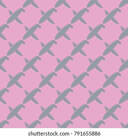 Seamless pattern of aircraft planes in the sky. Can be used for wallpaper, fabrics, packaging.