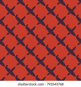 Seamless pattern of aircraft planes in the sky. Can be used for wallpaper, fabrics, packaging.