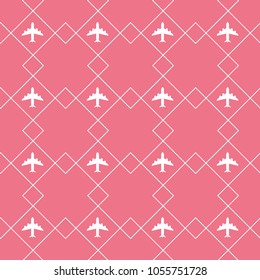 Seamless pattern. Airplane background. Vector illustration.